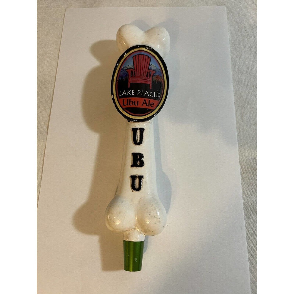 LAKE PLACID NY Pub And Brewery UBU ALE Figural Beer Tap Handle Dog Bone Rare